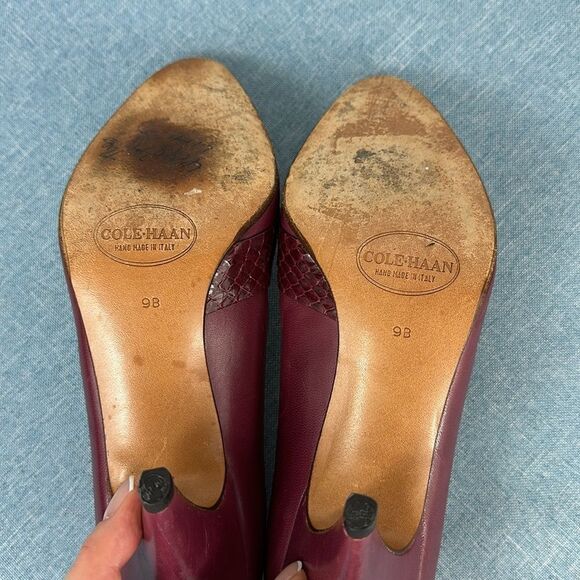 Cole Haan Burgundy Leather Pumps Size 9 B - Picture 9 of 9